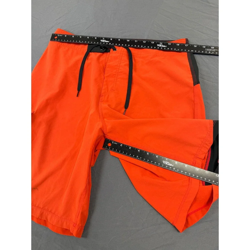 Distressed Nike 6.0 Mens Orange Black Colorblock Board Shorts Size 34 Cargo